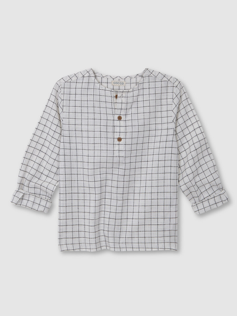 Camisa Cuadro Rustico Blanco