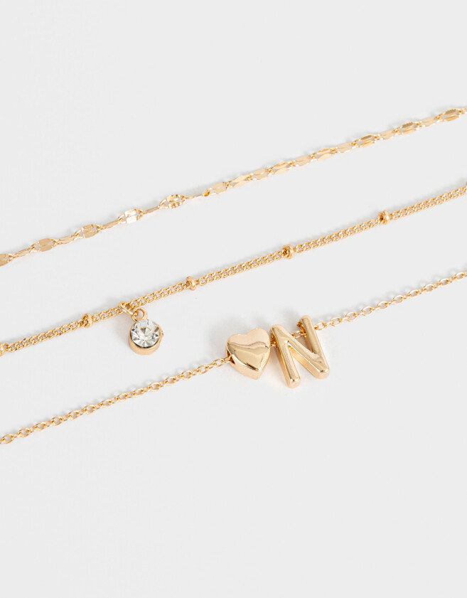 Collares Cortos De inicial Collar Corto De Inicial "n" - Dorado