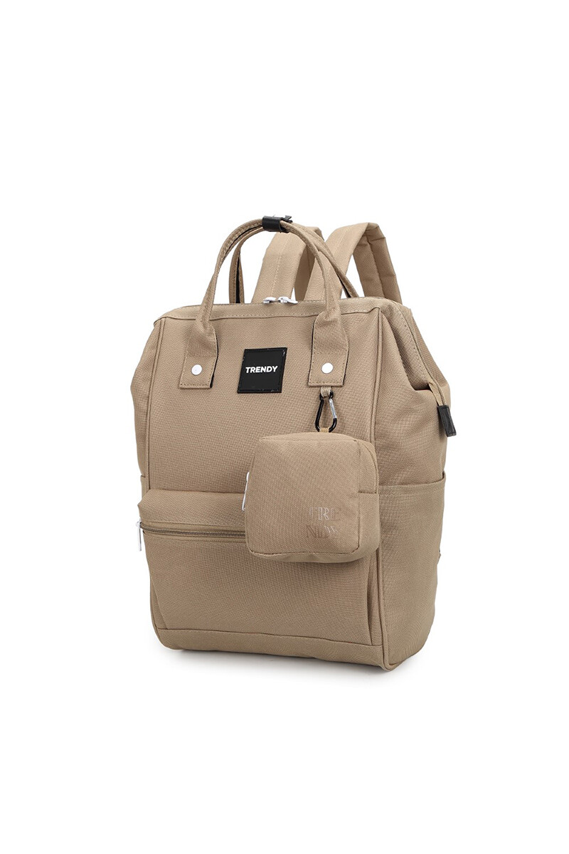Mochila multicierres con modero - Beige 