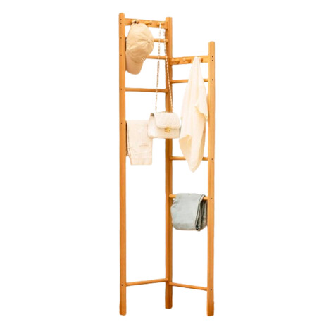 Perchero Esquinero de Madera Bambú 37X170 cm Natural 1009-3 001
