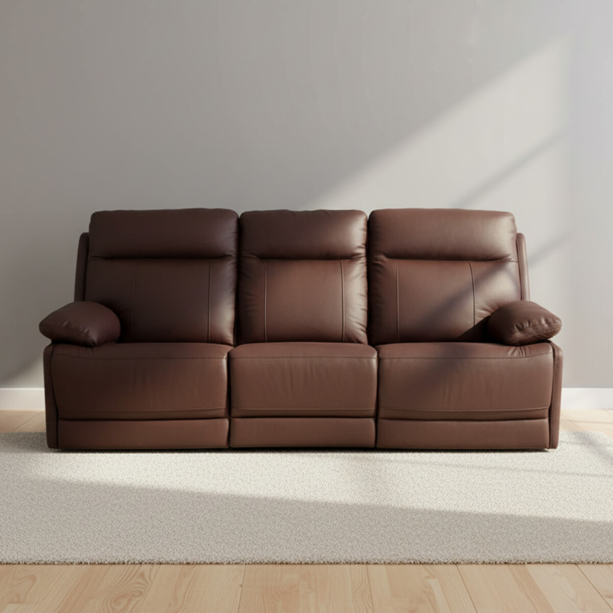 RECLINABLE - 3 CUERPOS CUERO MARRON HOSHI MERLOT 