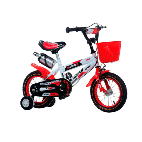 Bicicleta Rodado 14 Con Canasto Y Caramañola Niño Niña Lumax Rojo