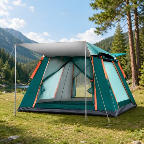 Carpa con Avance Capacidad 3 a 4 personas Verde