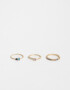 Sets Anillos Premium Gold Set De Anillos Oro Zirconia - Dorado