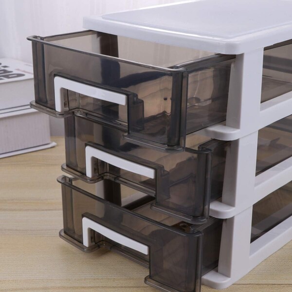 Organizador Plastico 3 Cajones Niveles Multiuso Baño Oficina Color Variante Blanco