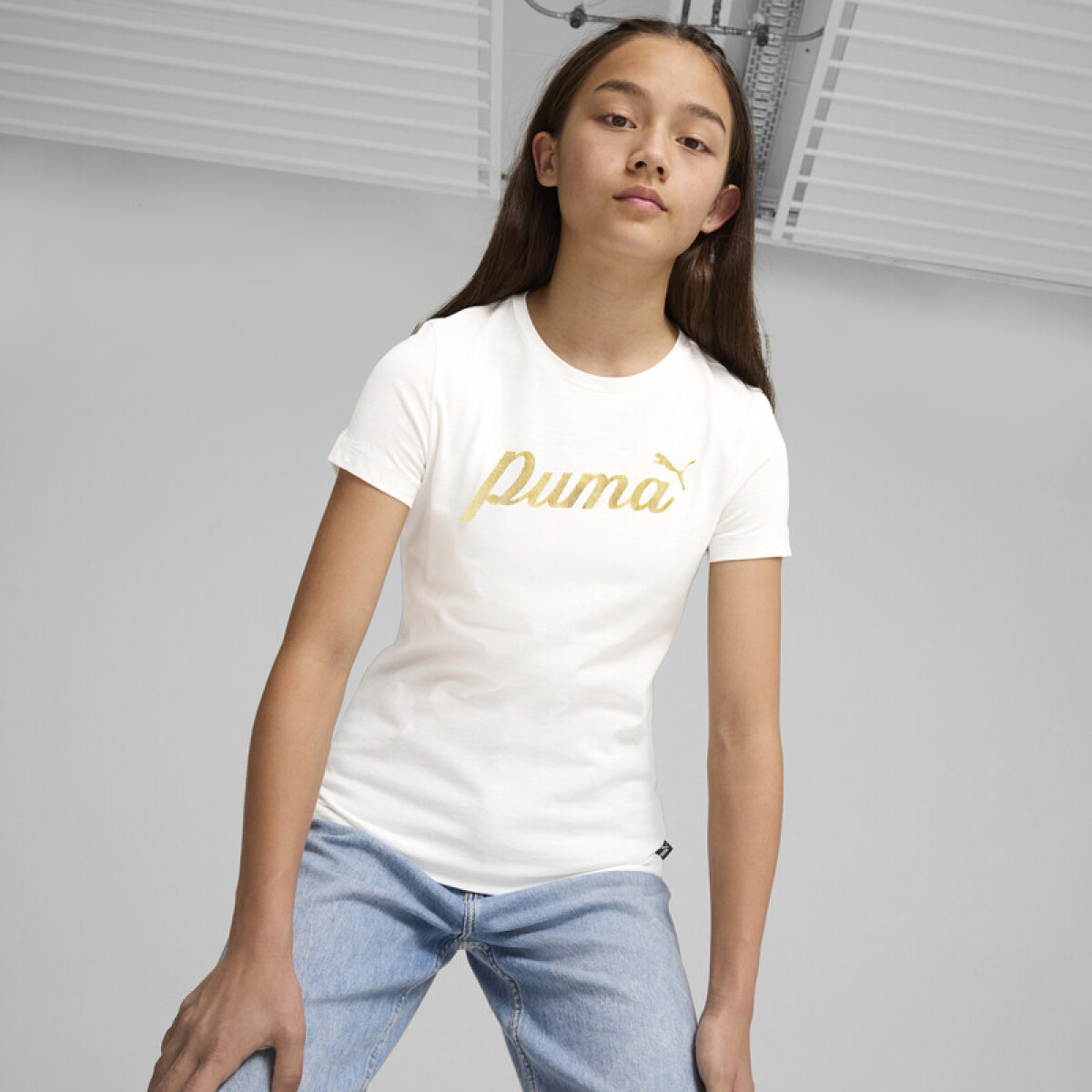 ESS+SCRIPT Metallic Tee G 68277802 - Blanco 