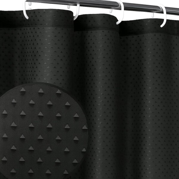 Cortina De Baño Ducha De Vinilo Plástico Varios Diseños Variante Color Negro