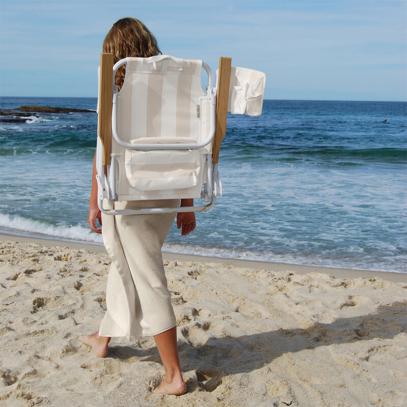S61DBCB Reposera Playa Reclinable Mochila Sunnylife Oyster Stripe