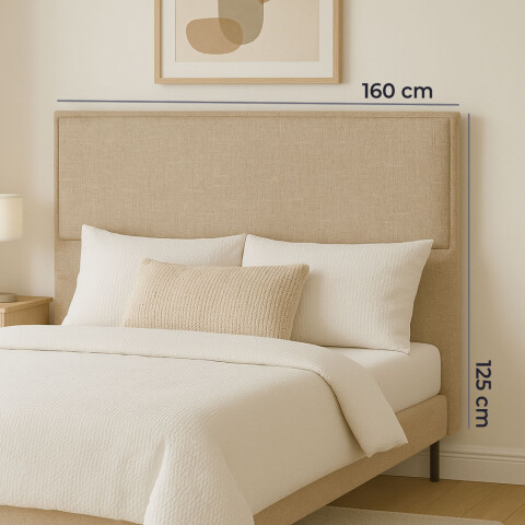 Respaldo de Cama para Dormitorio Premium 2 Plazas / Queen en Tela Beige Respaldo de Cama para Dormitorio Premium 2 Plazas / Queen en Tela Beige