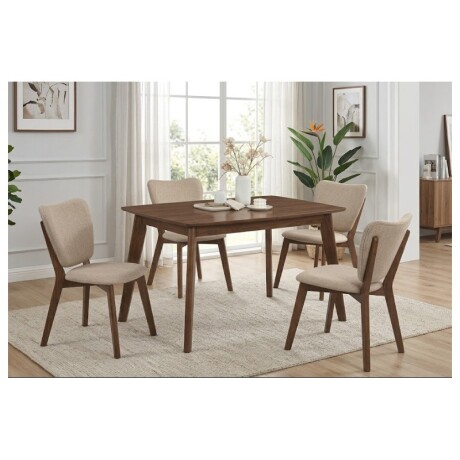 JUEGO DE COMEDOR MESA + 4 SILLAS MIUMIU MARRON JUEGO DE COMEDOR MESA + 4 SILLAS MIUMIU MARRON