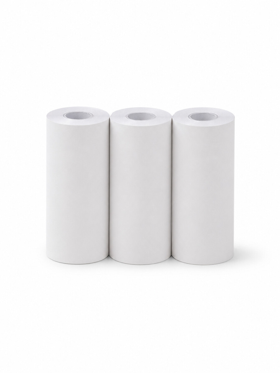 ROLLO PAPEL SET X 3 PARA MINI IMPRESORA - BLANCO. 