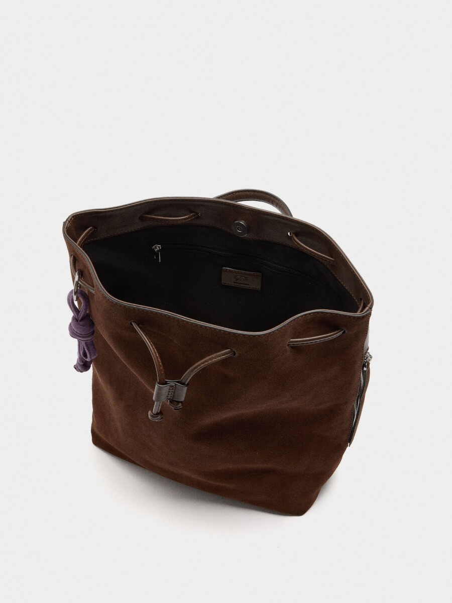 Mochila Con Piel marron
