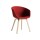 Sillas de comedor Eames con apoyabrazo tapizado Rojo