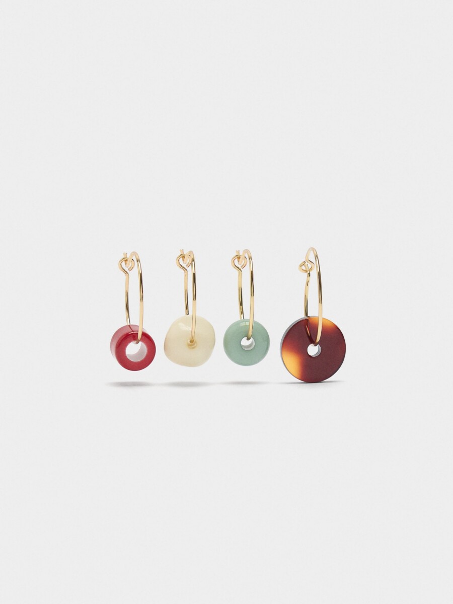 Set De Aros Cuentas Multiformas multicolor