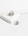 Aros Argollas Metal Argollas De Metal Trenzado - Plateado Rodio