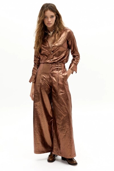 PANT CULOTTE METALLIC Marron