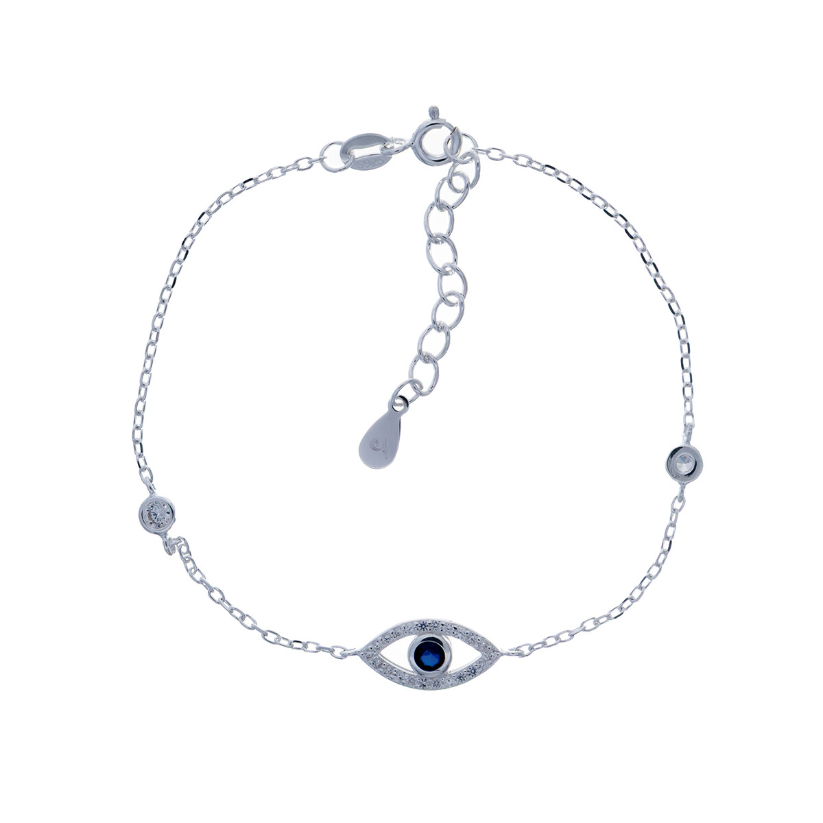 Pulsera de plata 925 con circonia OJO TURCO. 