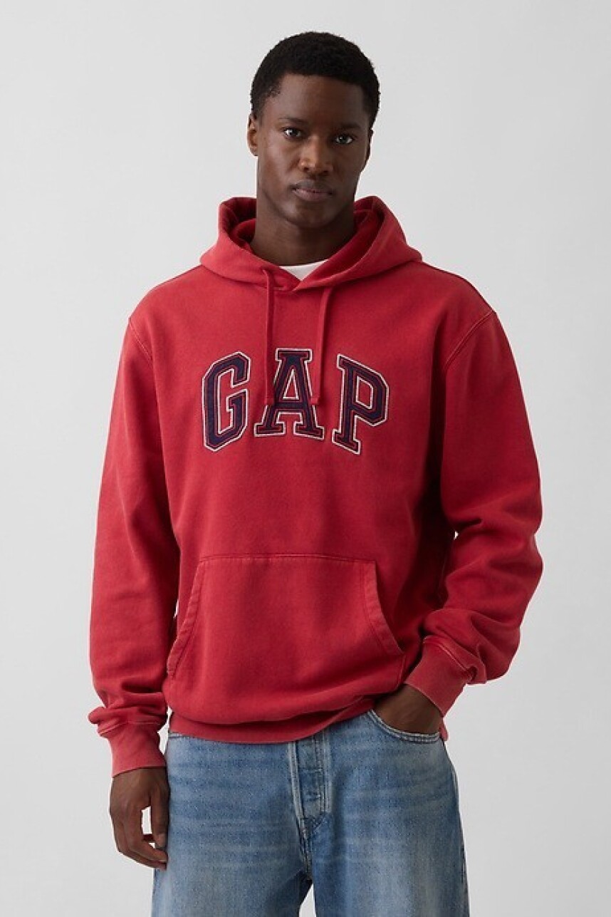 Buzo Canguro Con Logo Gap Hombre Chakra Red