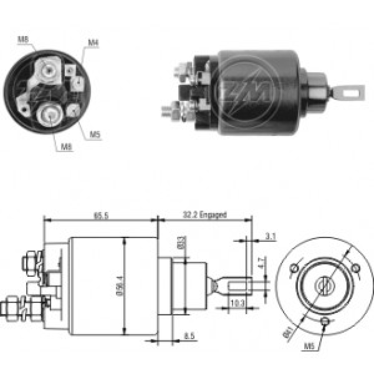 AUTOMATICO DE ARRANQUE - M.BENZ TRUCK N.HOLLAND BOSCH 12V ZM 