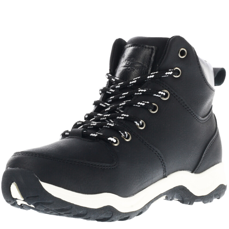 Bota de Niño Croco Kids Botita SANTI acordonada Negro