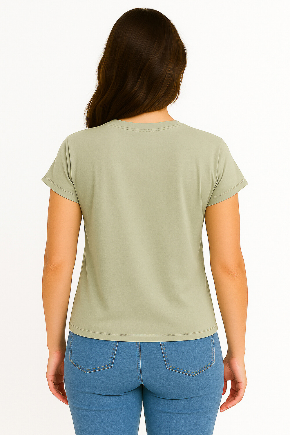 Remera Plua Verde Grisaceo