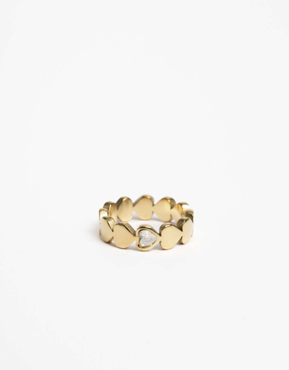 Anillo Acero Corazón - Dorado 