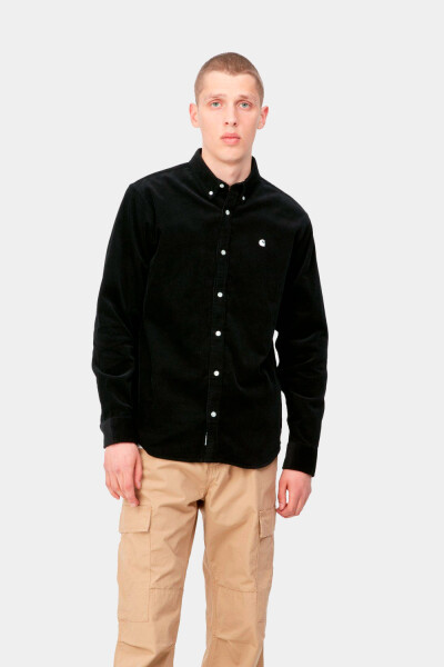L/S Madison Fine Cord Shirt Negro