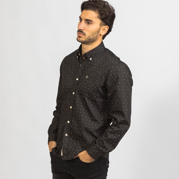 Camisa Print M/Larga Black con Cactus