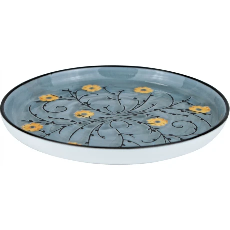 PLATO SET X2UDS CERAMICA REDONDO GRIS C/FLOR GRIS 13X13X2CM DX190651-S2-X18 PLATO SET X2UDS CERAMICA REDONDO GRIS C/FLOR GRIS 13X13X2CM DX190651-S2-X18