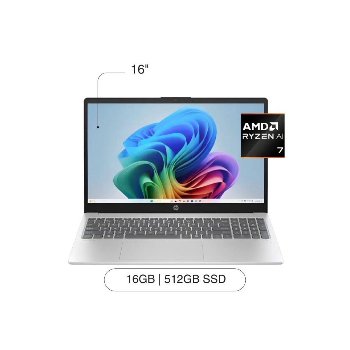 Notebook HP Omnibook 5 16-AG1070WM 16' 2K 512GB / 16GB Ryzen 7 AI 350 