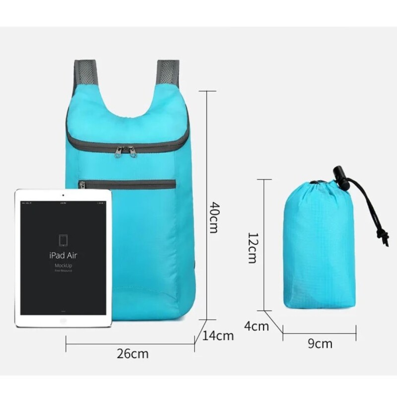 Mochila De Viaje Impermeable Plegable Multiuso Almacenar Color gris