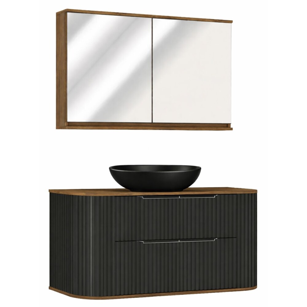 Mueble de baño Alice Suspendido 100cm Negro botiquín Gabriela 90 cm Cacau Mueble De Baño Alice Suspendido 100cm Negro Botiquín Gabriela 90 Cm Cacau