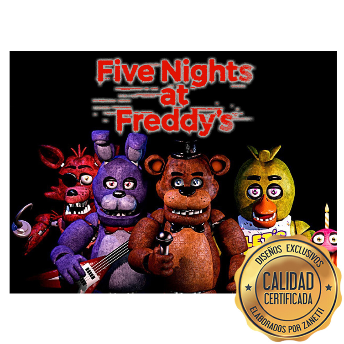 Lámina Five Nights at Freddy's - Negro Rect. 