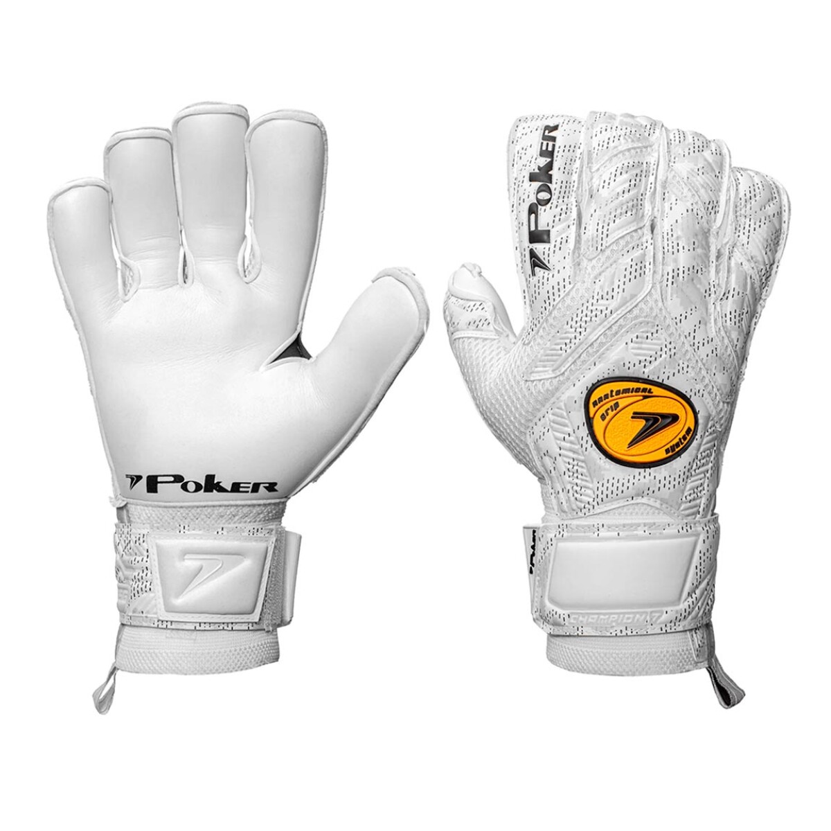 Guantes Golero Adulto Poker Profesional Campo Champion 7 - Blanco-blanco 