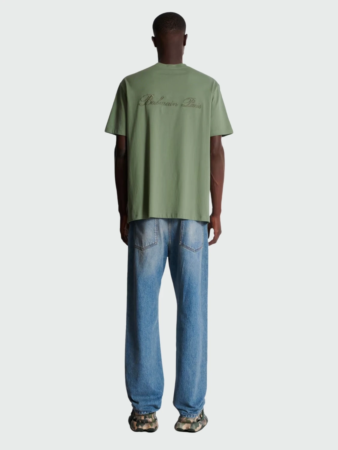 Balmain - Remera de corte holgado con discreto bordado Balmain signature Verde