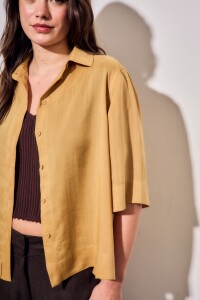 Camisa Lyocell Mostaza
