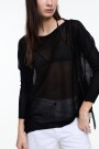 SWEATER EN V LUREX Negro