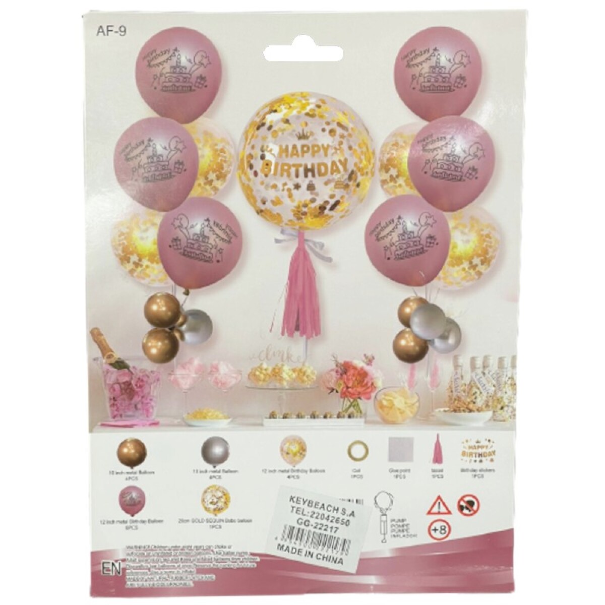 Set de Globos Glamour - Rosa Oro 