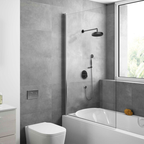 Griferia Ducha De Empotrar Industrial Negro Mate Aqualia 000