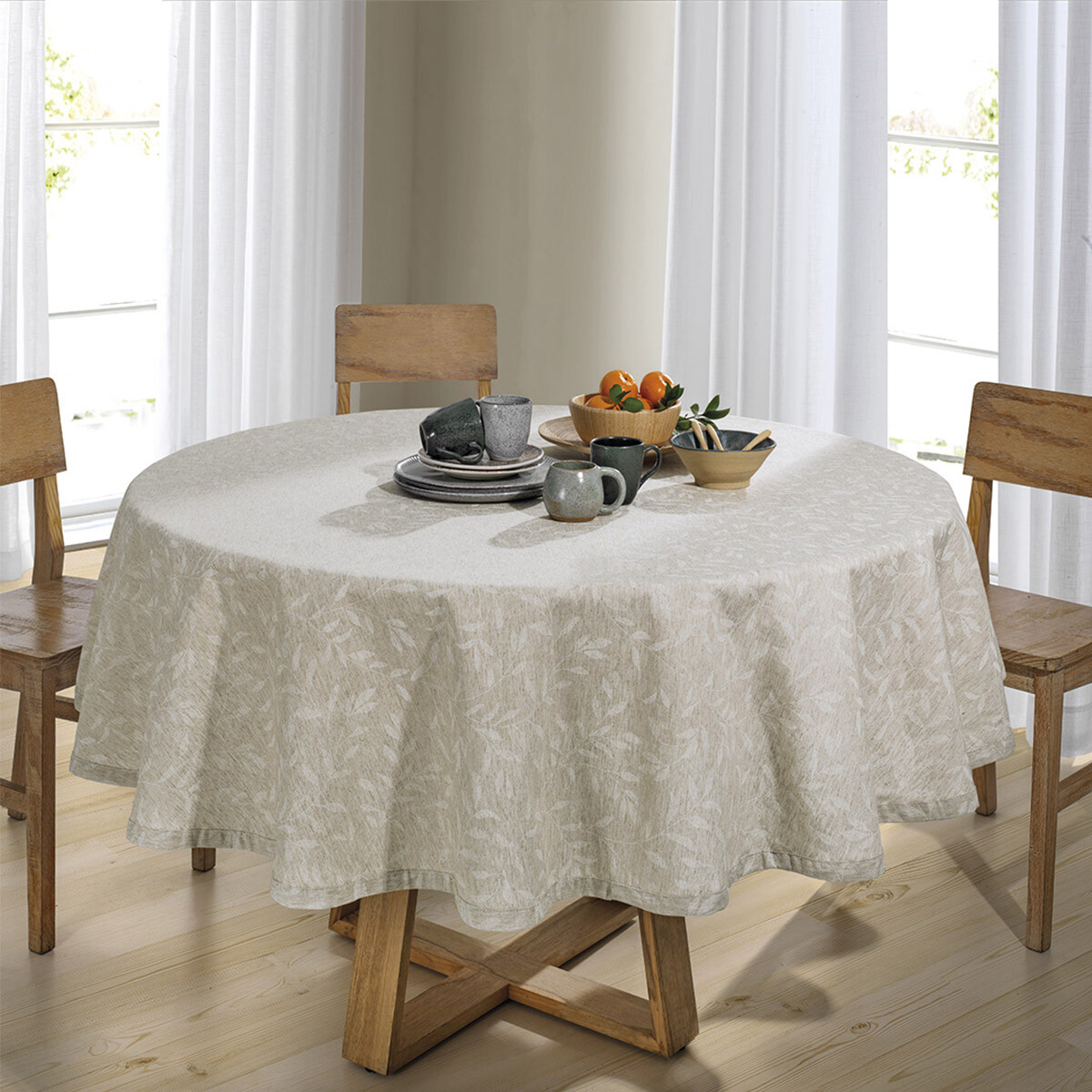 Mantel Redondo Lino Clean Dohler 200 cm - PAULINE 