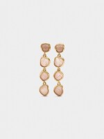 Pendientes Largos De Piedras rosa