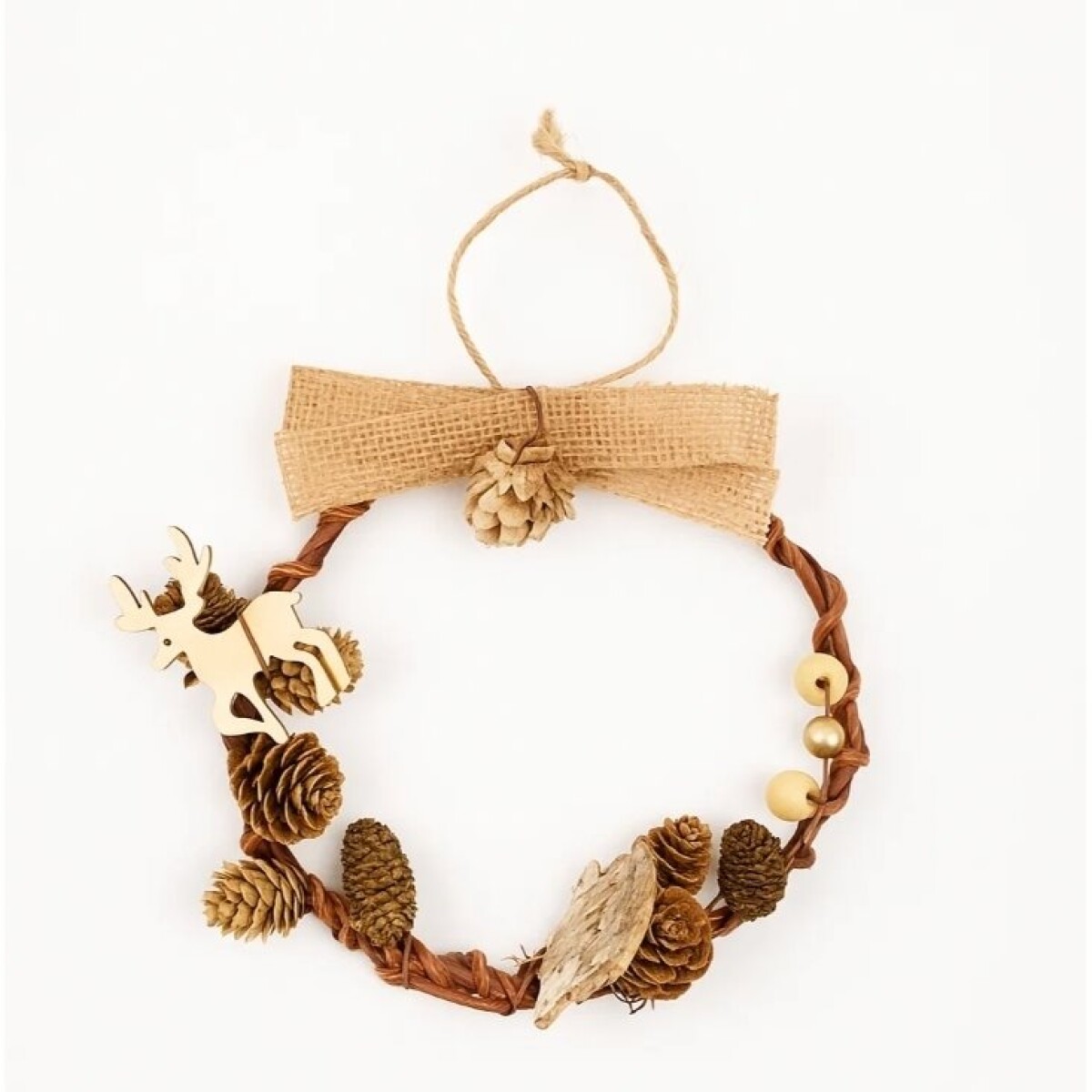 CORONA NAVIDEÑA ARO RUSTICO 19 CM. 