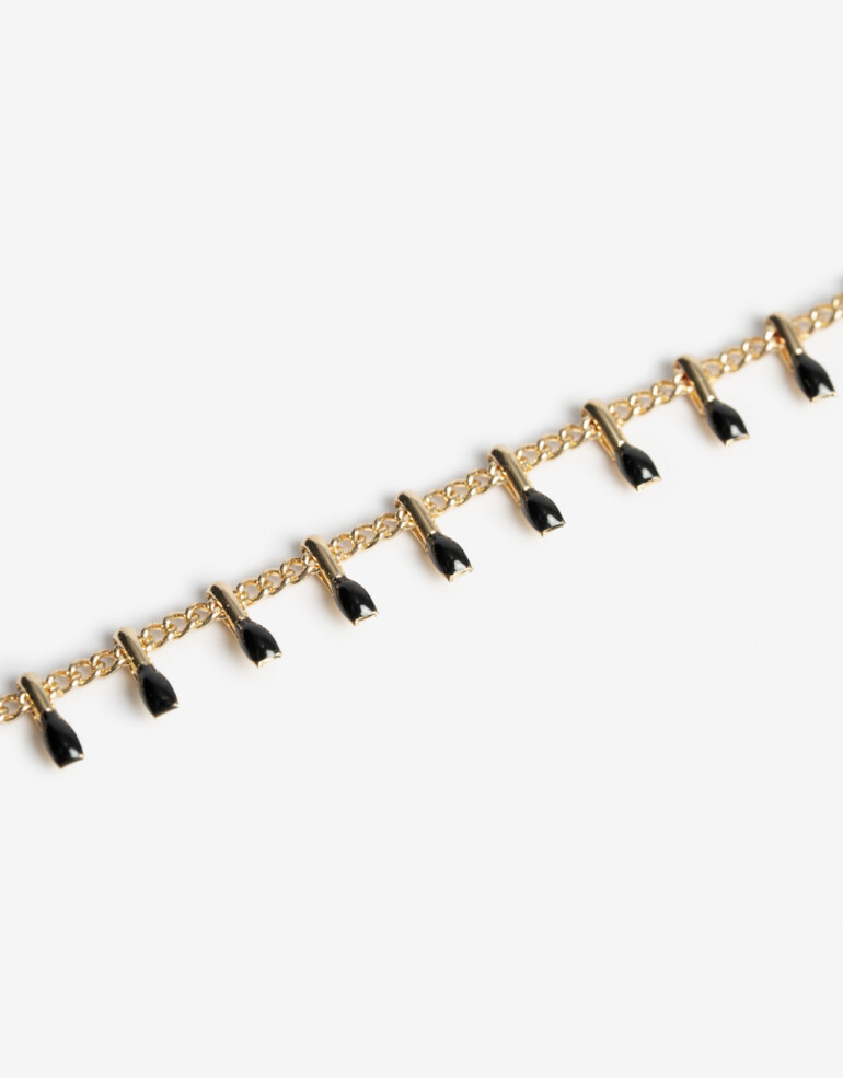 Pulseras Flexibles Metal Pulsera Flexible Metal Y Esmalte - Dorado
