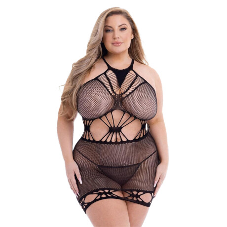 Mini Vestido Diamonte Net Baci Queen Mini Vestido Diamonte Net Baci Queen