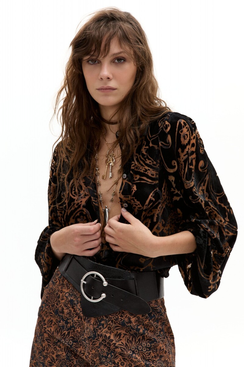 Camisa Claire en Terciopelo Pisley Velvet