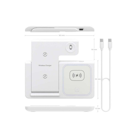 Cargador Inalámbrico 3 En 1 (plegable) Color Blanco