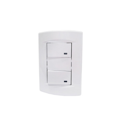 Plaqueta armada 2 int.unipolares blanco puro Sica SK3462
