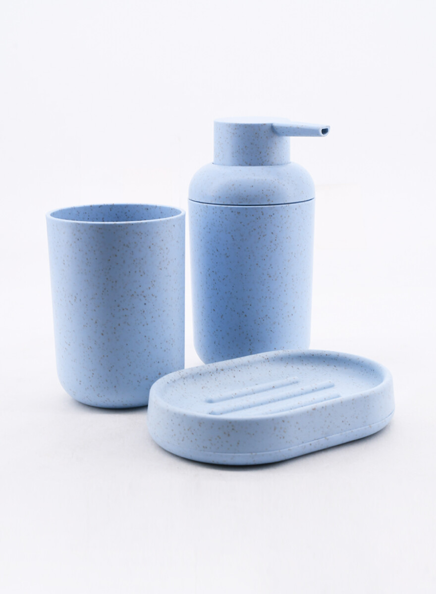 SET DISP, JABONERA Y PORTACEPILLOS - CELESTE 