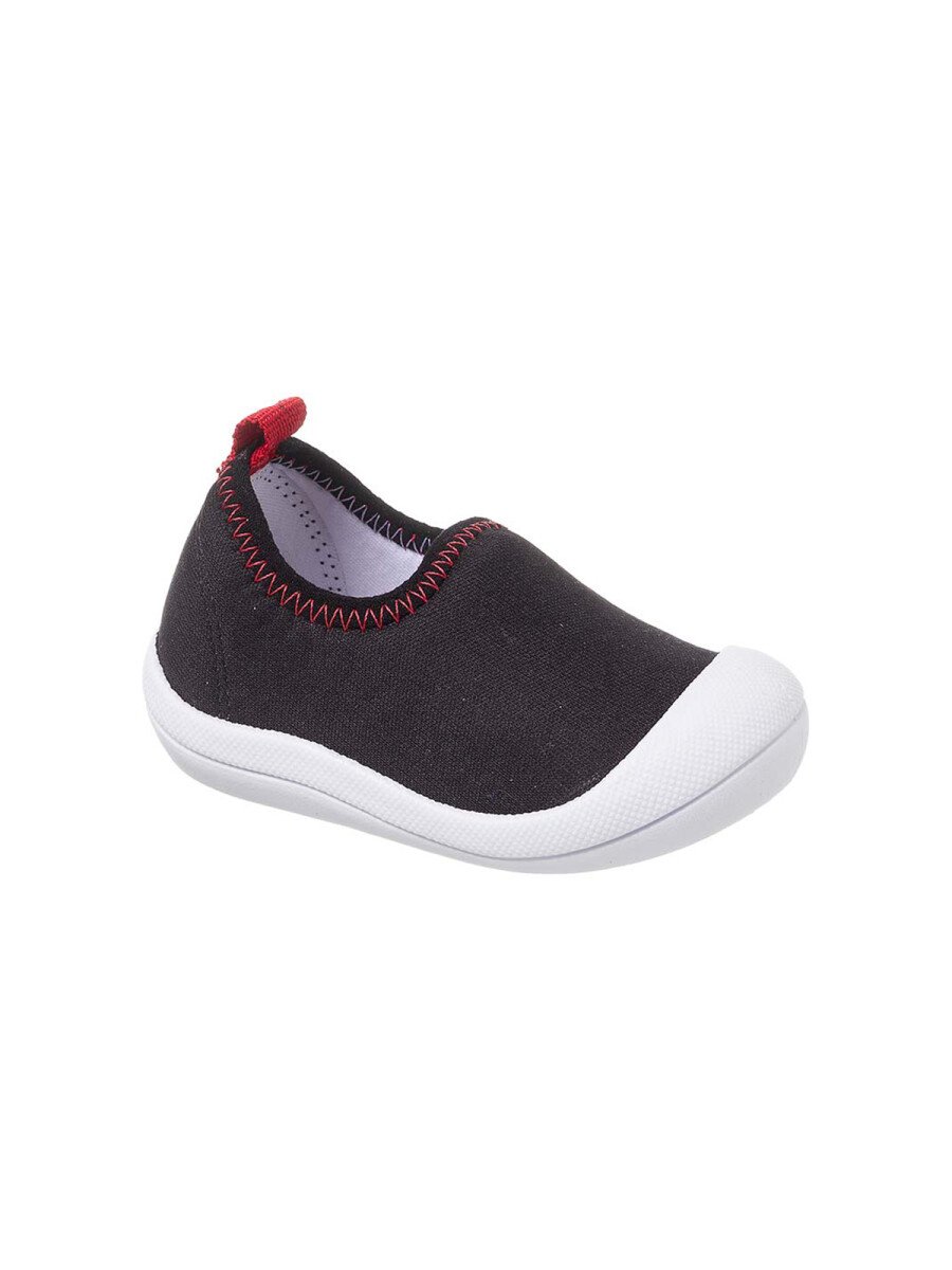 Zapatilla - Negro y Rojo 