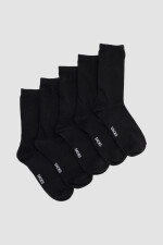 Packs de cinco medias lisas. de algodón. en varios colores s Negro